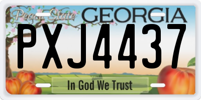 GA license plate PXJ4437