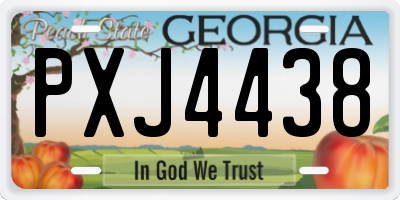 GA license plate PXJ4438
