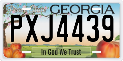 GA license plate PXJ4439