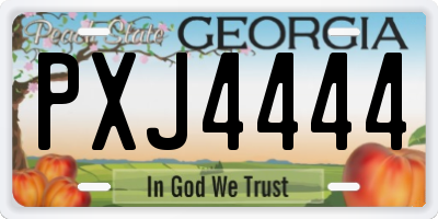 GA license plate PXJ4444