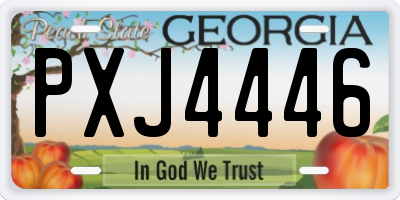 GA license plate PXJ4446