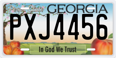 GA license plate PXJ4456