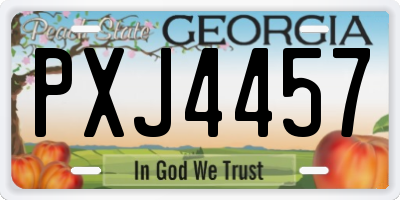 GA license plate PXJ4457