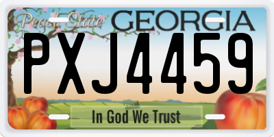GA license plate PXJ4459