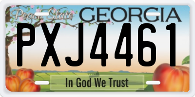 GA license plate PXJ4461