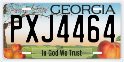 GA license plate PXJ4464