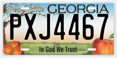 GA license plate PXJ4467