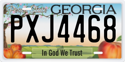 GA license plate PXJ4468