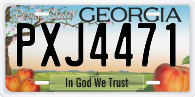 GA license plate PXJ4471