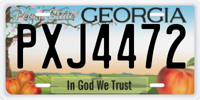 GA license plate PXJ4472