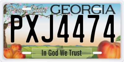 GA license plate PXJ4474