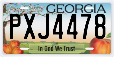 GA license plate PXJ4478
