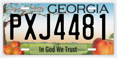GA license plate PXJ4481
