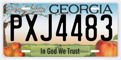 GA license plate PXJ4483