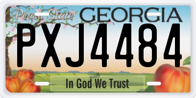 GA license plate PXJ4484