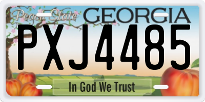GA license plate PXJ4485