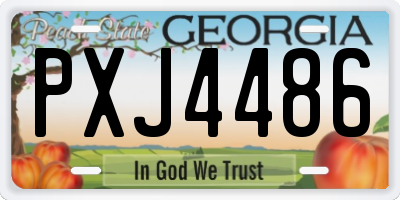 GA license plate PXJ4486