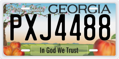 GA license plate PXJ4488