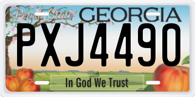GA license plate PXJ4490
