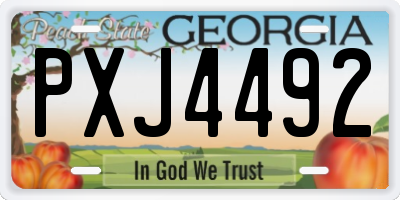 GA license plate PXJ4492