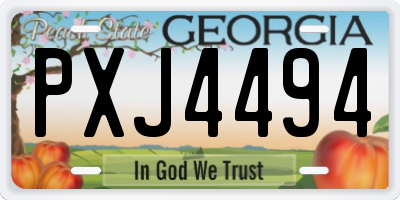 GA license plate PXJ4494