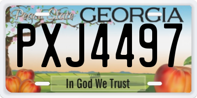 GA license plate PXJ4497