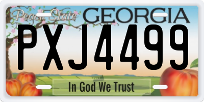 GA license plate PXJ4499