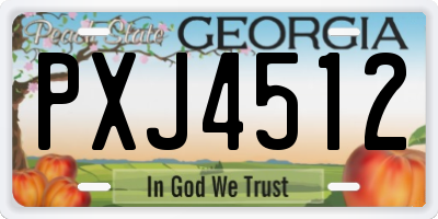 GA license plate PXJ4512