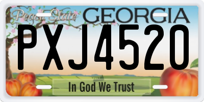 GA license plate PXJ4520