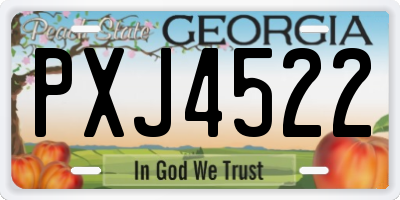 GA license plate PXJ4522