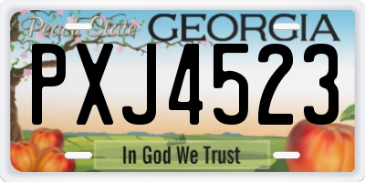 GA license plate PXJ4523