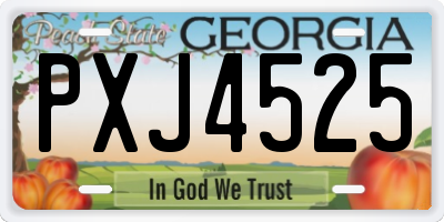 GA license plate PXJ4525