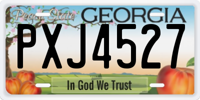 GA license plate PXJ4527