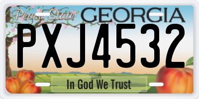 GA license plate PXJ4532