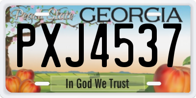 GA license plate PXJ4537