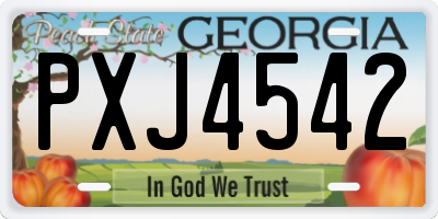 GA license plate PXJ4542