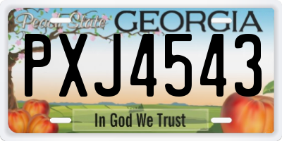 GA license plate PXJ4543