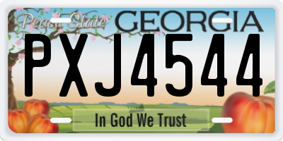 GA license plate PXJ4544