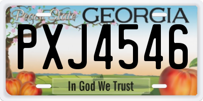 GA license plate PXJ4546