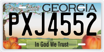 GA license plate PXJ4552