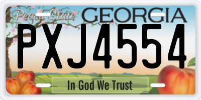 GA license plate PXJ4554