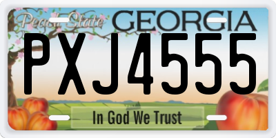 GA license plate PXJ4555