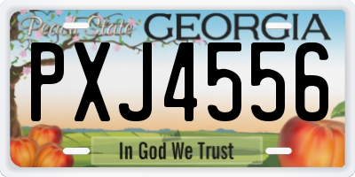 GA license plate PXJ4556