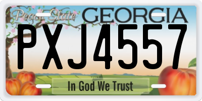 GA license plate PXJ4557
