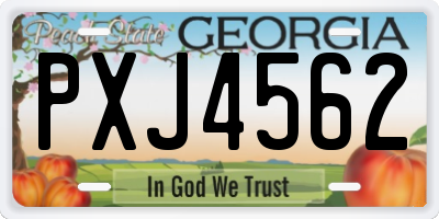 GA license plate PXJ4562