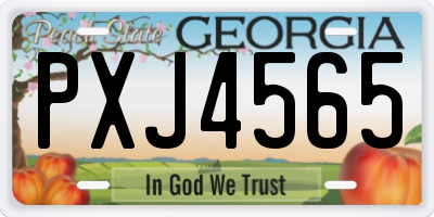 GA license plate PXJ4565