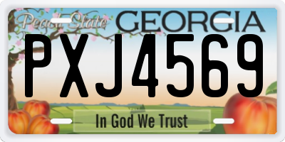 GA license plate PXJ4569