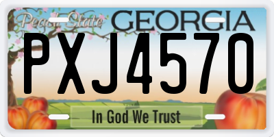 GA license plate PXJ4570
