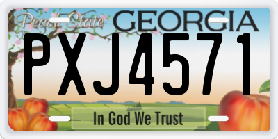 GA license plate PXJ4571