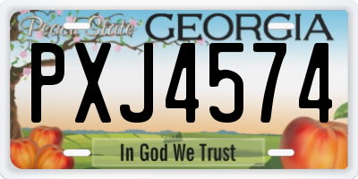 GA license plate PXJ4574